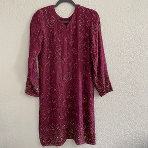 Pure crinkle chiffon 3 piece dress